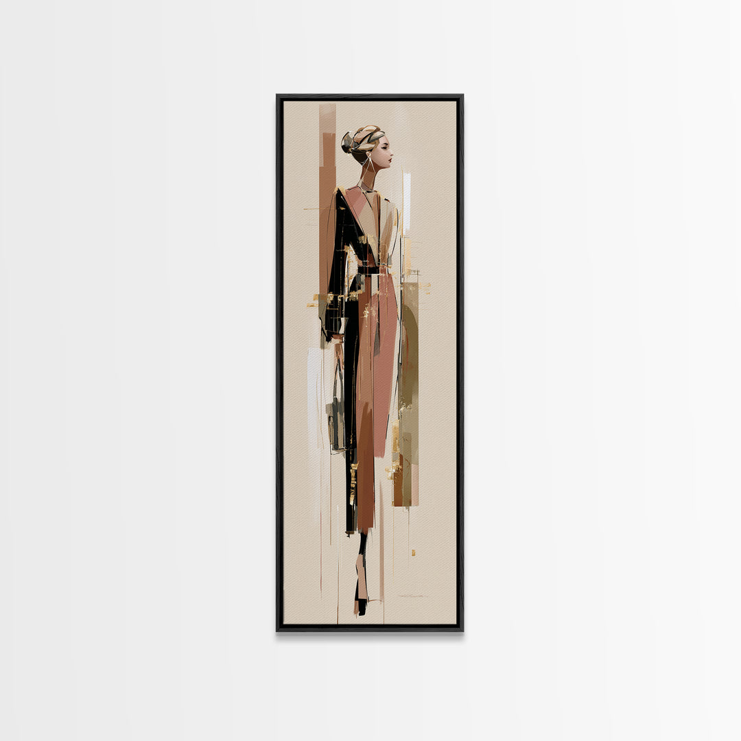 Braided Hairstyle Study Framed Canvas Print, Hair Salon Art, Black Art, Living Room Decor, Fine Art, Style, Black Girl Art, HSA-1x3-47