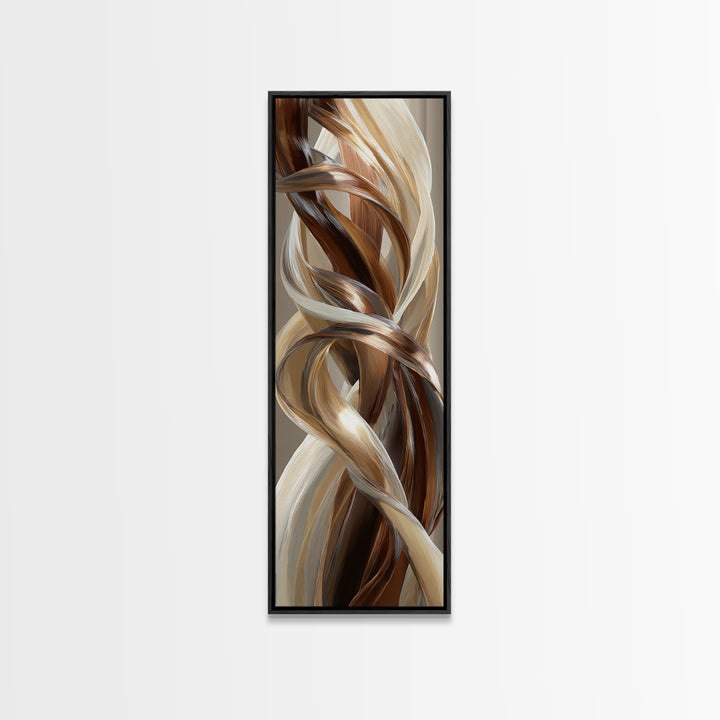 Hair Strands Turning into Abstract Ribbons Canvas Print, Hair Salon Art, Modern Decor, Living Room Decor, Fine Art, Style, HSA-1x3-57