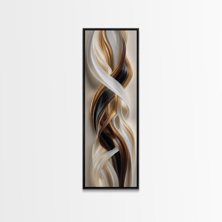 Abstract Hair Strands Forming Elegant Waves Canvas Print, Hair Salon Art, Digital Download Art, Living Room Decor, Abstract Art, HSA-1x3-63