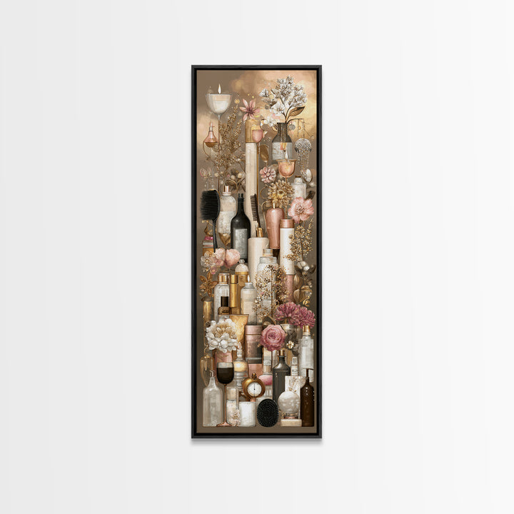 Rose Gold Salon Tool Still Life Canvas Print, Hair Salon Art, Fine Art Print, Living Room Decor, Fine Art, Style, Wall Decor, HSA-1x3-98