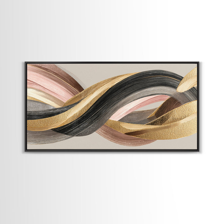 Hair Strands Turning into Abstract Ribbons Canvas Print, Hair Salon Art, Living Room Decor, Abstract Art, Style, HSA-2x1-17