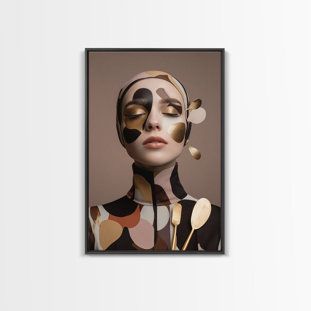 Mod 1960s Beauty Portrait Canvas Print, Hair Salon Art, Modern Decor, Living Room Decor, Fine Art, Style, Wall Decor, HSA-2x3-27