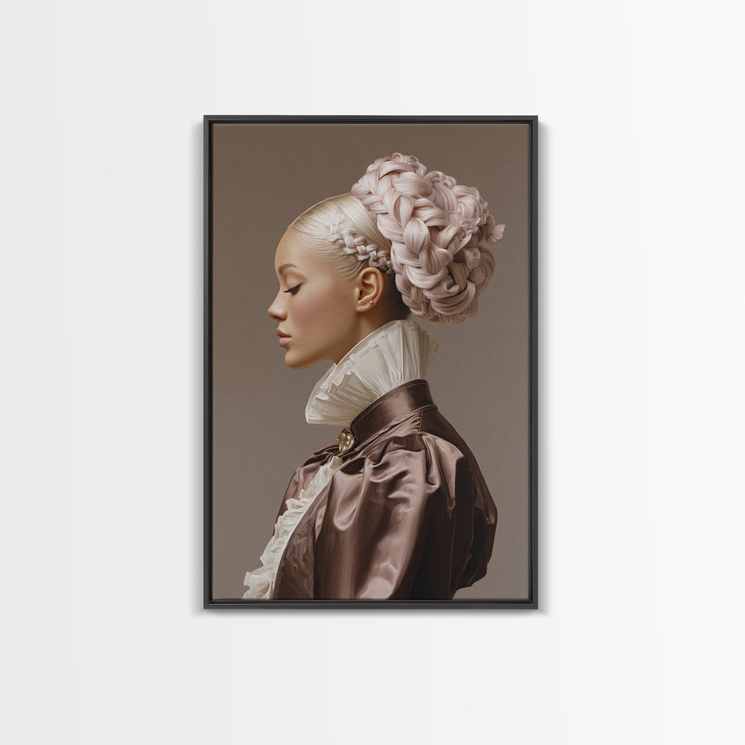 Braided Hairstyle Study Framed Canvas Print, Hair Salon Art, Contemporary Art, Living Room Decor, Fine Art, Style, Modern Art, HSA-2x3-43