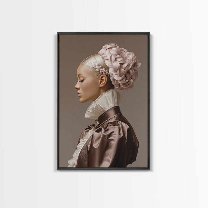 Braided Hairstyle Study Framed Canvas Print, Hair Salon Art, Contemporary Art, Living Room Decor, Fine Art, Style, Modern Art, HSA-2x3-43