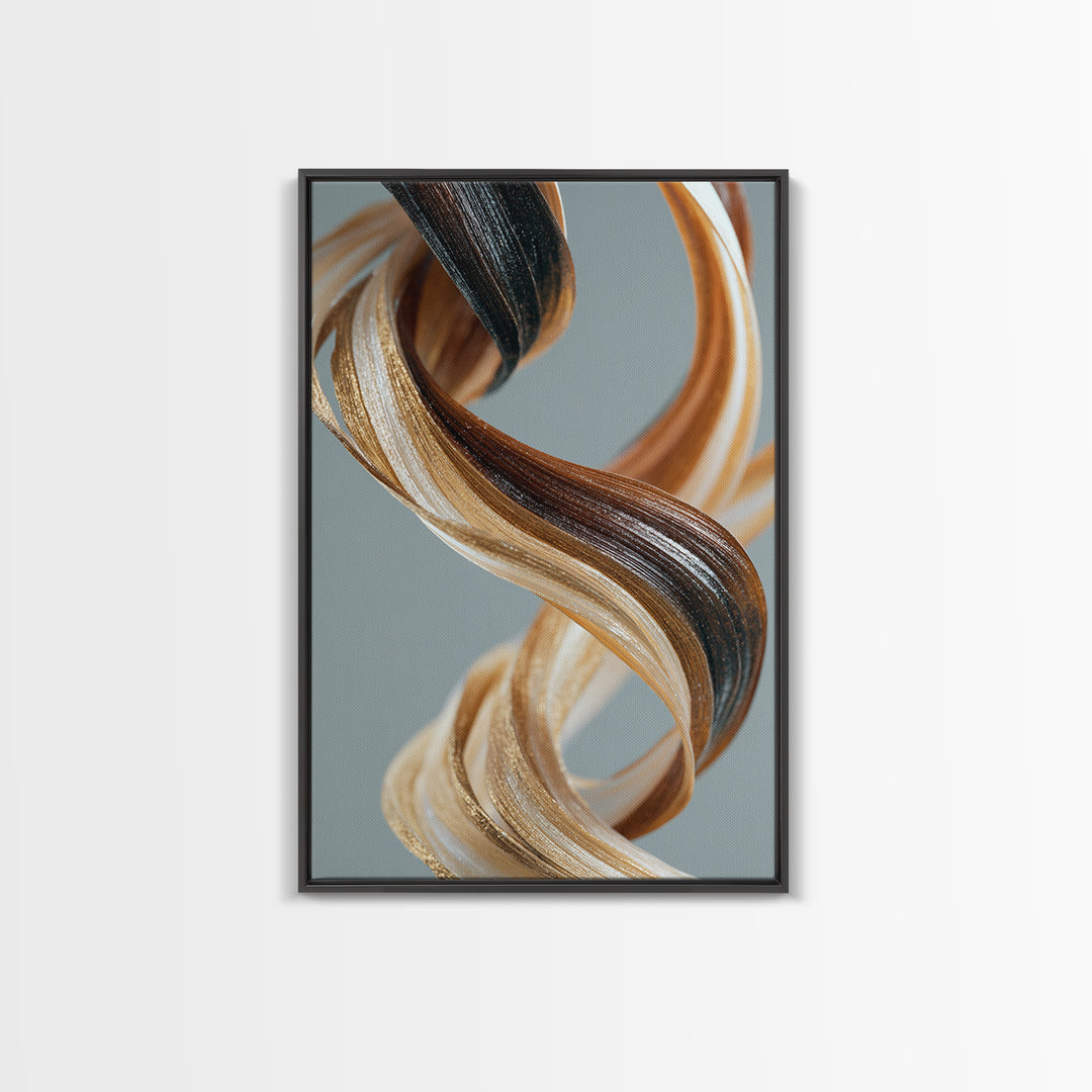 Hair Strands Turning into Abstract Ribbons Canvas Print, Hair Salon Art, Printable Wall Art, Living Room Decor, Style, HSA-2x3-53