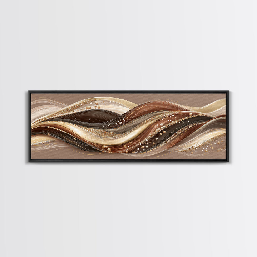 Hair Strands Turning into Abstract Ribbons Canvas Print, Hair Salon Art, Black Wall Art, Living Room Decor, Fine Art, Style, HSA-3x1-13