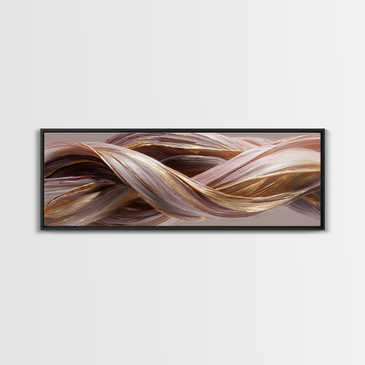 Hair Strands Turning into Abstract Ribbons Canvas Print, Hair Salon Art, Black Woman Wall Art, Living Room Decor, Abstract Art, HSA-3x1-61