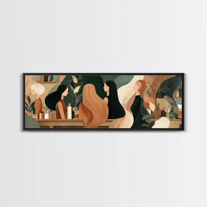 Copper Hair Silhouette Canvas Print, Hair Salon Art, Black Woman Wall Art, Living Room Decor, Fine Art, Style, Fine Art Print, HSA-3x1-98