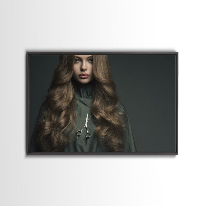 Copper Hair Silhouette Canvas Print, Hair Salon Art, Minimalist Wall Art, Living Room Decor, Fine Art, Style, Hair Stylist, HSA-3x2-62