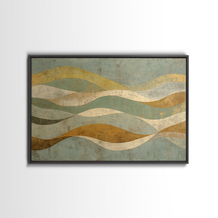 Abstract Hair Strands Forming Elegant Waves Framed Canvas Print, Hair Salon Art, Salon Sign, Living Room Decor, Abstract Art, HSA-3x2-79
