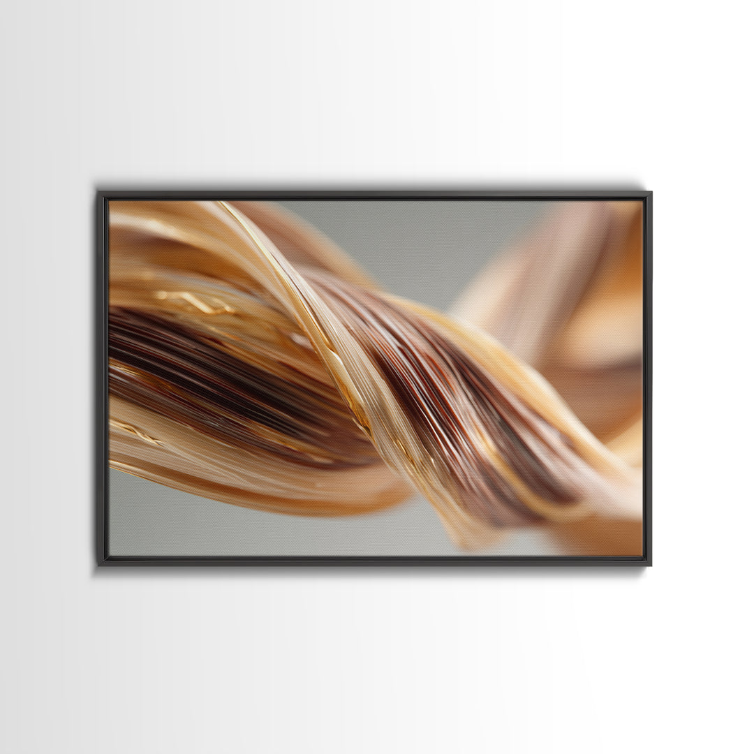 Hair Strands Turning into Abstract Ribbons Canvas Print, Hair Salon Art, Hairdresser Gifts, Living Room Decor, Style, HSA-3x2-97