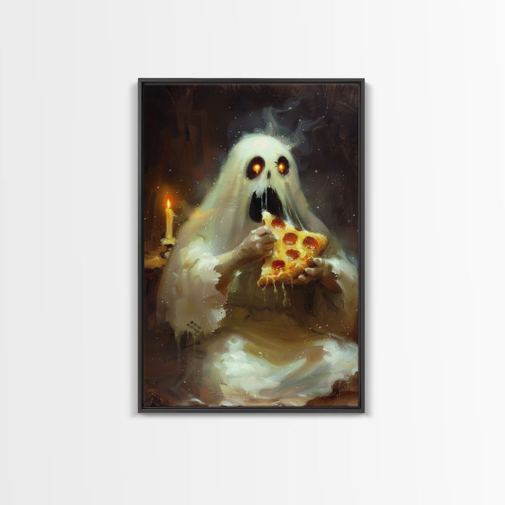 Halloween Skeleton Violinist Framed Canvas Print, Quirky Spooky Decor, Living Room Art, Fun Halloween Wall Art, Home Decor Vintage Style Art