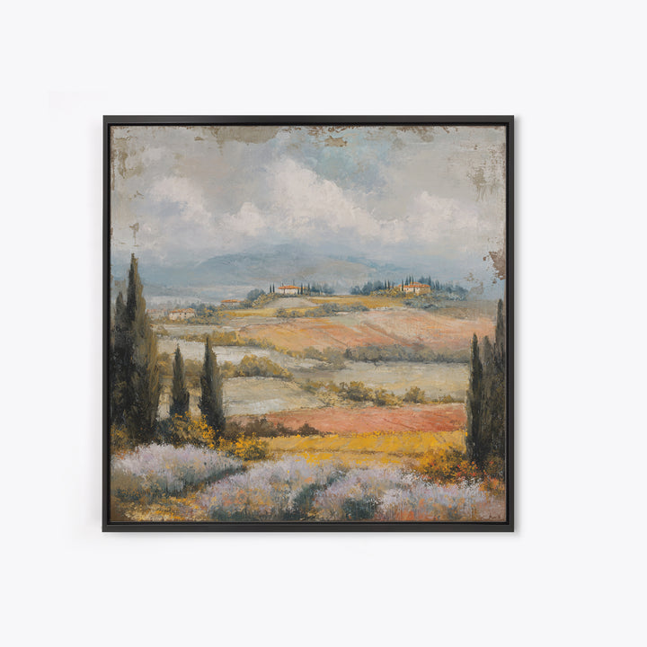Sunset over Lavender Field Canvas Print, Impressionist Art, Landscape Wall Art, Living Room Decor, Fine Art, Impression, IMP-1x1-14