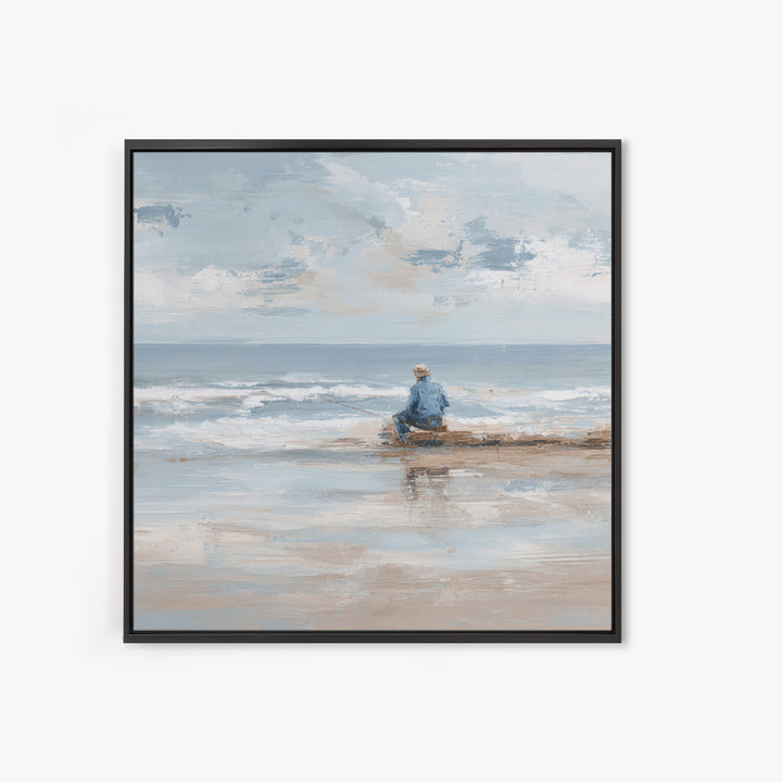 Coastal Beach Figures Canvas Print, Impressionist Art, Wall Art Framed, Living Room Decor, Fine Art, Impression, Flower Print, IMP-1x1-19