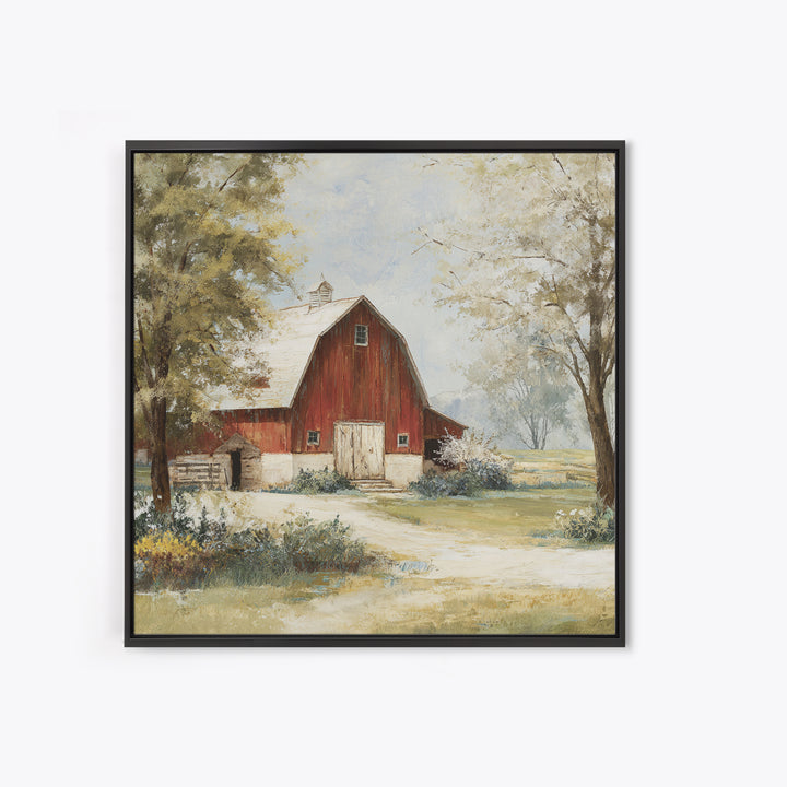 Country Lane with Flickering Sunlight Canvas Print, Impressionist Art, Floral Wall Art, Living Room Decor, Oil Painting, IMP-1x1-22