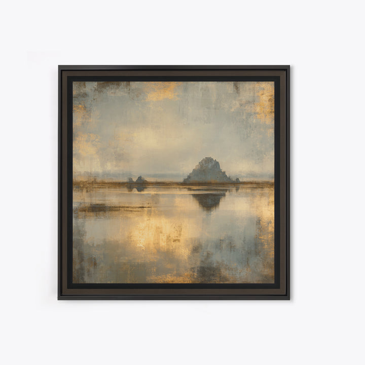 Haystacks Glowing at Golden Hour Framed Canvas Print, Impressionist Art, Oil Painting, Living Room Decor, Impression, IMP-1x1-28