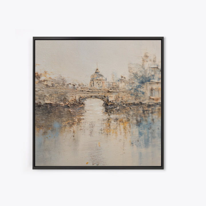 Paris Bridge Reflected Canvas Print, Impressionist Art, Living Room Wall Art, Living Room Decor, Fine Art, Impression, IMP-1x1-31