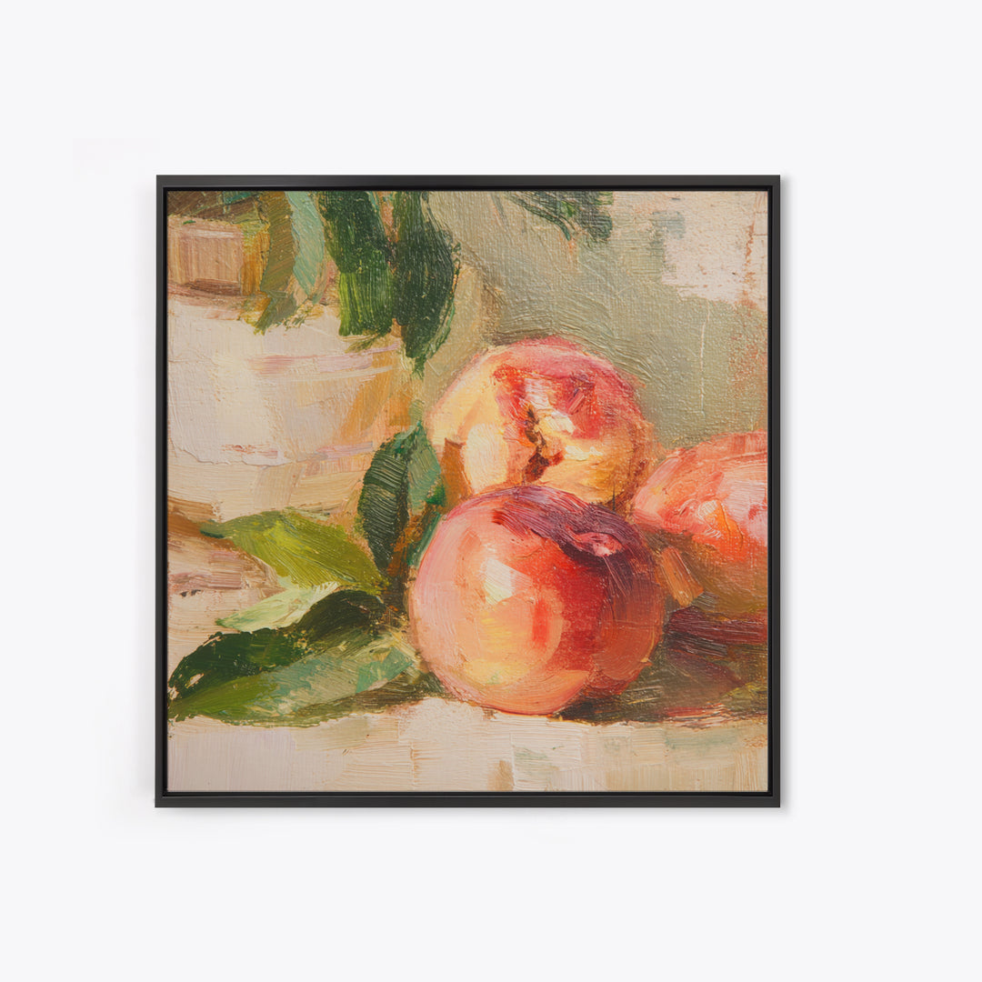 Still Life of Peaches Framed Canvas Print, Impressionist Art, Modern Wall Art, Living Room Decor, Fine Art, Impression, IMP-1x1-47