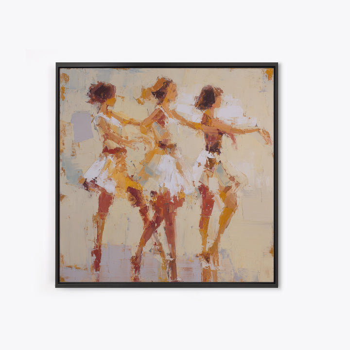 Dancers Suggested by Soft Moving Brushwork Canvas Print, Impressionist Art, Neutral Decor, Living Room Decor, Impression, IMP-1x1-63