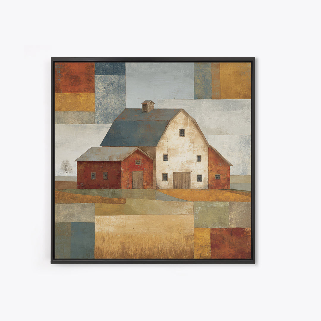 Country Lane with Flickering Sunlight Framed Canvas Print, Impressionist Art, Colorful Wall Art, Living Room Decor, Impression, IMP-1x1-70