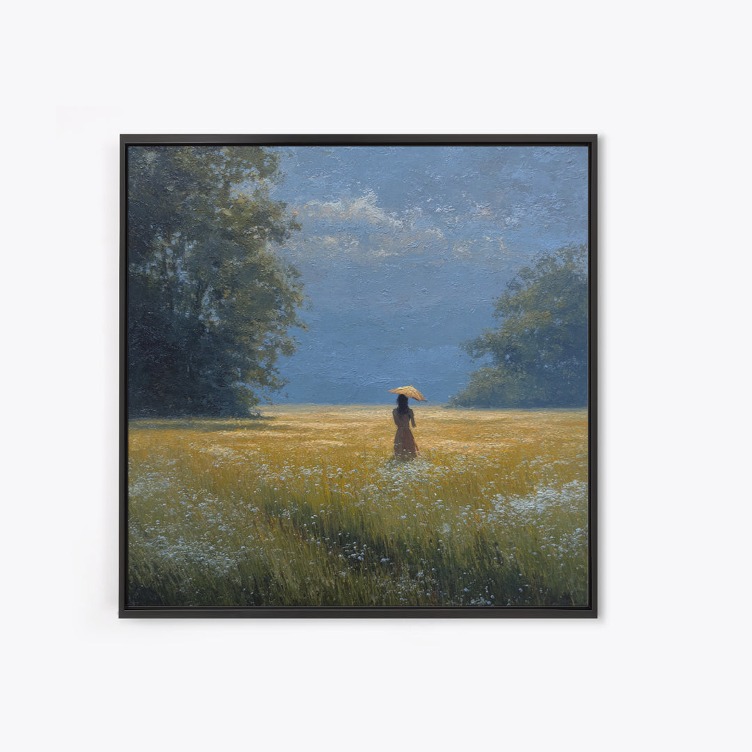 Woman with Parasol in Breezy Meadow Canvas Print, Impressionist Art, Painting, Living Room Decor, Fine Art, Impression, IMP-1x1-99