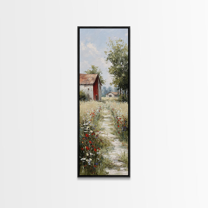 Country Lane with Flickering Sunlight Canvas Print, Impressionist Art, Floral Print, Living Room Decor, Impression, IMP-1x3-34