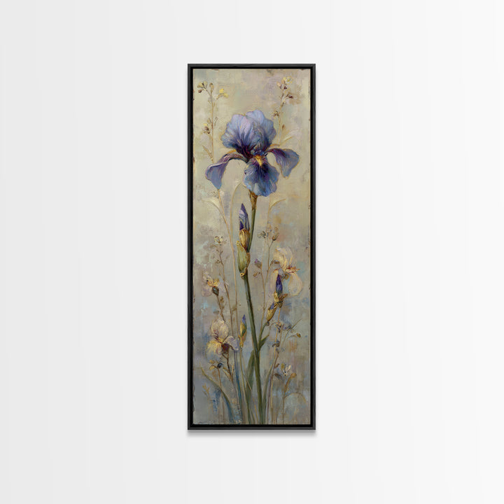 Iris Garden with Blue Violet Strokes Canvas Print, Impressionist Art, Modern Wall Art, Living Room Decor, Fine Art, Impression, IMP-1x3-56