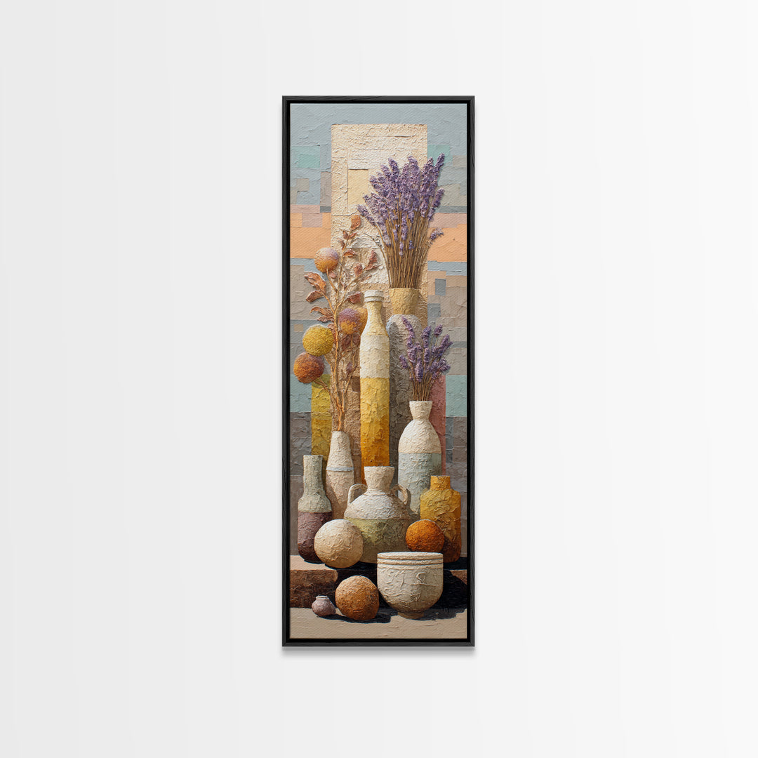 Sunset over Lavender Field Framed Canvas Print, Impressionist Art, Fine Art Print, Living Room Decor, Fine Art, Impression, IMP-1x3-74