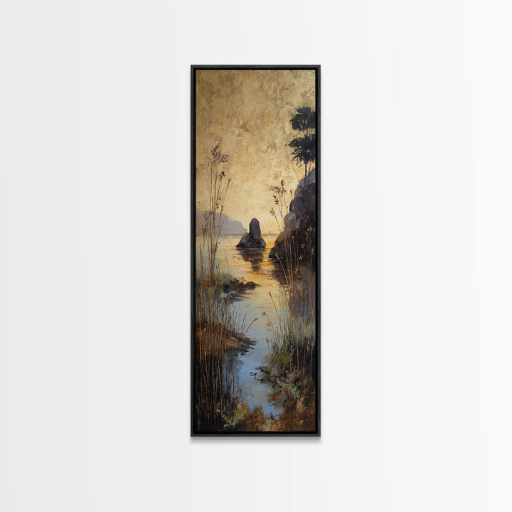 Haystacks Glowing at Golden Hour Canvas Print, Impressionist Art, Gallery Wall Art, Living Room Decor, Fine Art, Impression, IMP-1x3-88