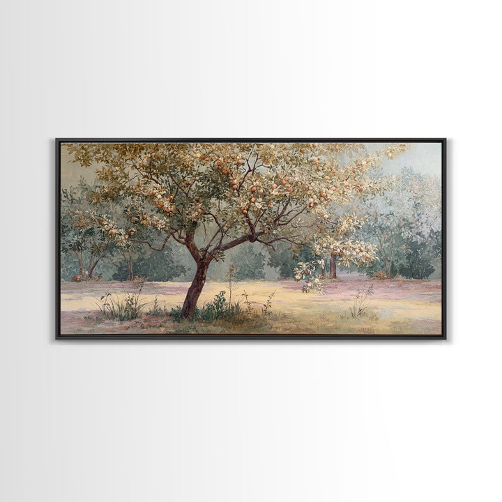 Apple Tree in Summer Orchard Framed Canvas Print, Impressionist Art, Printable Wall Art, Living Room Decor, Impression, IMP-2x1-13