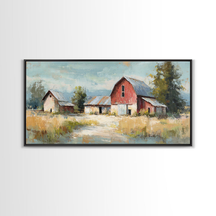 Country Lane with Flickering Sunlight Framed Canvas Print, Impressionist Art, Room Decor, Living Room Decor, Impression, IMP-2x1-18