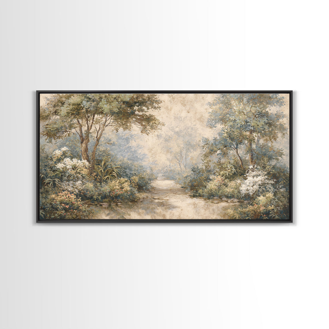 Garden Path Covered Canvas Print, Impressionist Art, Textured Painting, Living Room Decor, Fine Art, Impression, Original Art, IMP-2x1-22