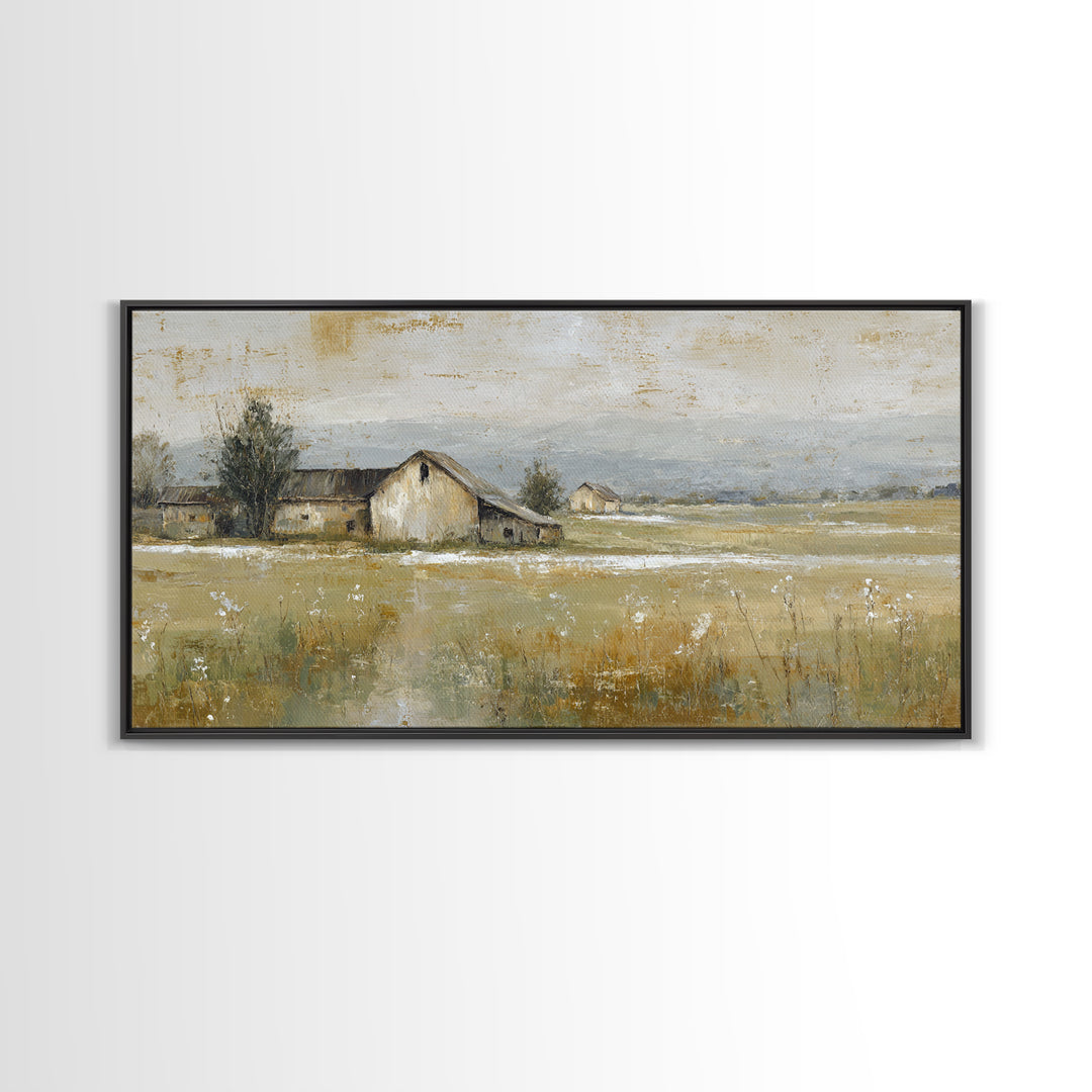 Country Lane with Flickering Sunlight Framed Canvas Print, Impressionist Art, Room Decor, Living Room Decor, Impression, IMP-2x1-42