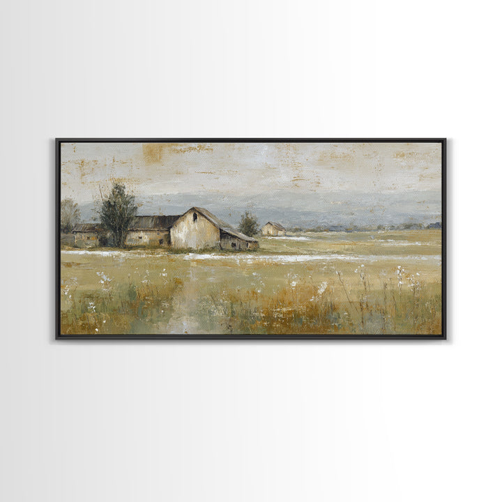 Country Lane with Flickering Sunlight Framed Canvas Print, Impressionist Art, Room Decor, Living Room Decor, Impression, IMP-2x1-42