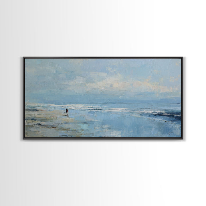 Coastal Beach Figures Canvas Print, Impressionist Art, Living Room Wall Art, Living Room Decor, Fine Art, Impression, IMP-2x1-63