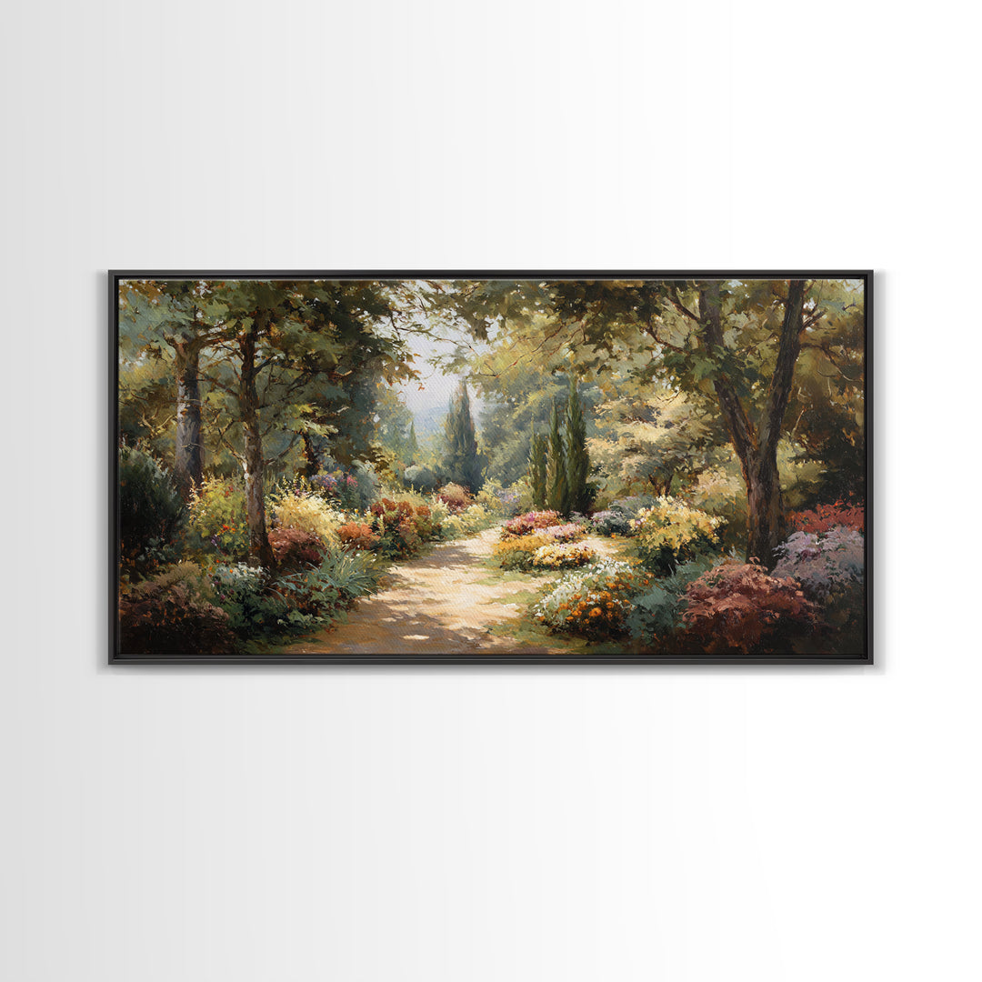 Garden Path Covered Canvas Print, Impressionist Art, Living Room Decor, Oil Painting, Impression, Abstract Painting, IMP-2x1-70