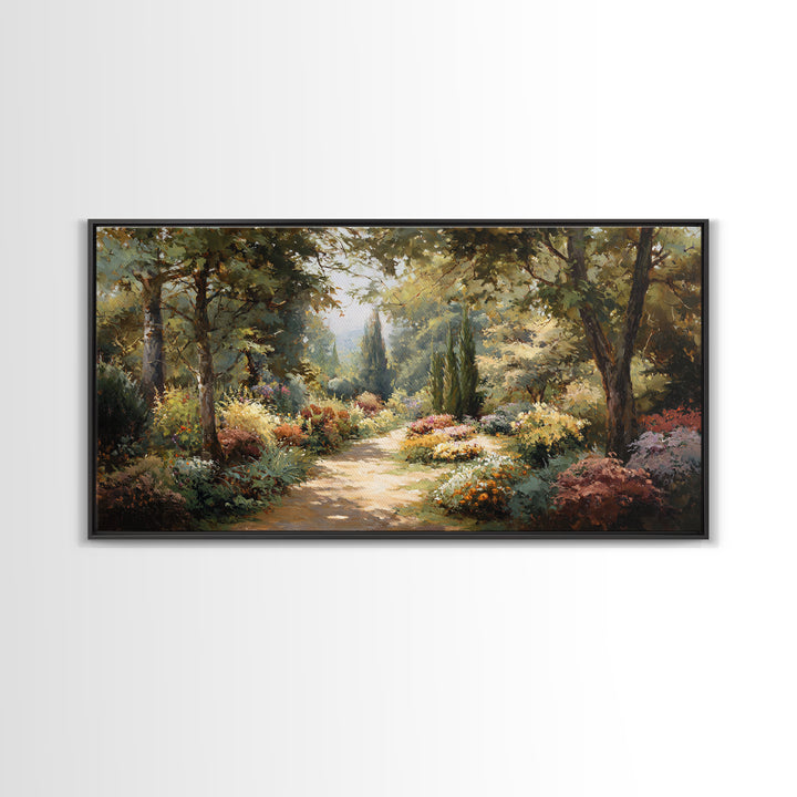 Garden Path Covered Canvas Print, Impressionist Art, Living Room Decor, Oil Painting, Impression, Abstract Painting, IMP-2x1-70