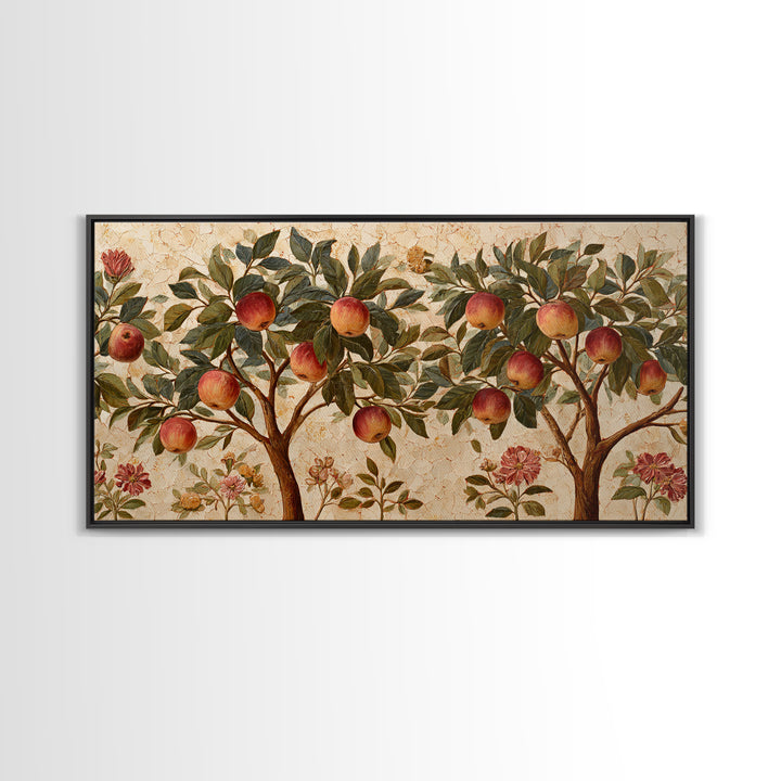 Apple Tree in Summer Orchard Framed Canvas Print, Impressionist Art, Modern Wall Art, Living Room Decor, Fine Art, Impression, IMP-2x1-85