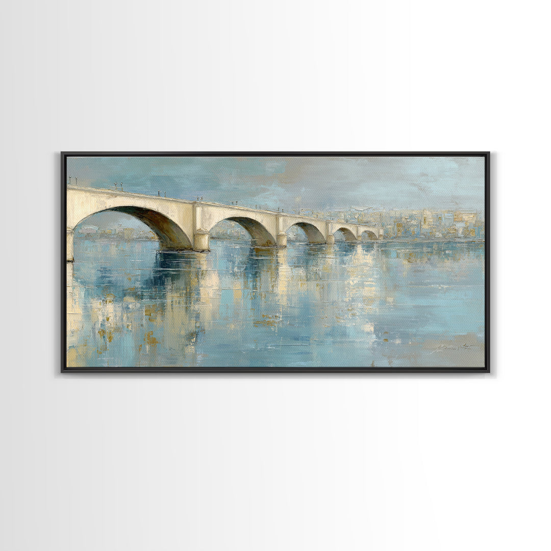 Water Lilies Floating on a Sunlit Pond Canvas Print, Impressionist Art, Living Room Wall Art, Living Room Decor, Impression, IMP-2x1-93