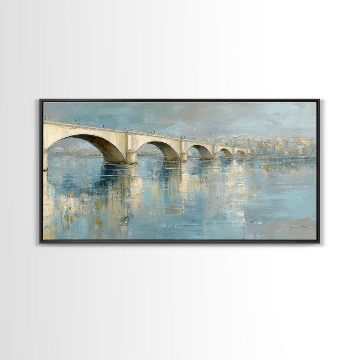 Water Lilies Floating on a Sunlit Pond Canvas Print, Impressionist Art, Living Room Wall Art, Living Room Decor, Impression, IMP-2x1-93