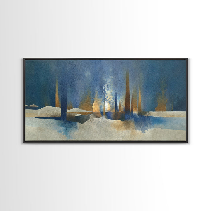 Haystacks Glowing at Golden Hour Framed Canvas Print, Impressionist Art, Floral Wall Art, Living Room Decor, Oil Painting, IMP-2x1-96