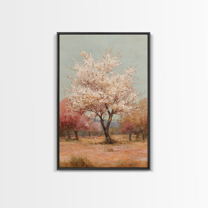 Spring Orchard with Blossoming Trees Canvas Print, Impressionist Art, Wall Art, Living Room Decor, Oil Painting, Impression, IMP-2x3-14