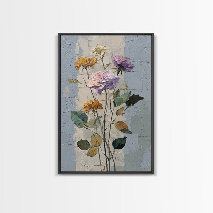 Caf Table with Flowers and Morning Light Framed Canvas Print, Impressionist Art, Home Decor, Living Room Decor, Impression, IMP-2x3-18