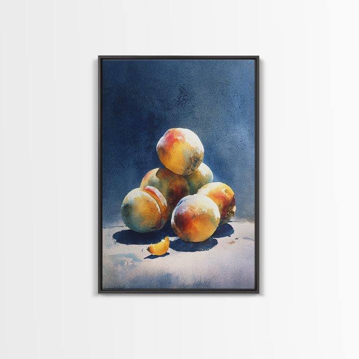 Still Life of Peaches Framed Canvas Print, Impressionist Art, Large Wall Art, Living Room Decor, Fine Art, Impression, IMP-2x3-55