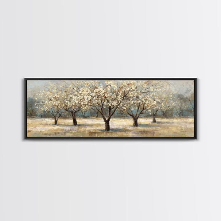 Spring Orchard with Blossoming Trees Canvas Print, Impressionist Art, Living Room Decor, Abstract Art, Impression, IMP-3x1-22