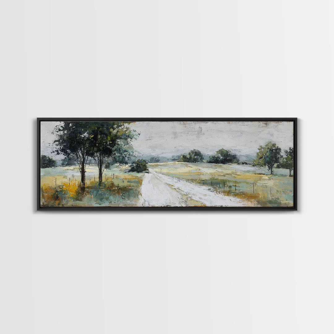 Country Lane with Flickering Sunlight Canvas Print, Impressionist Art, Farmhouse Decor, Living Room Decor, Fine Art, Impression, IMP-3x1-38