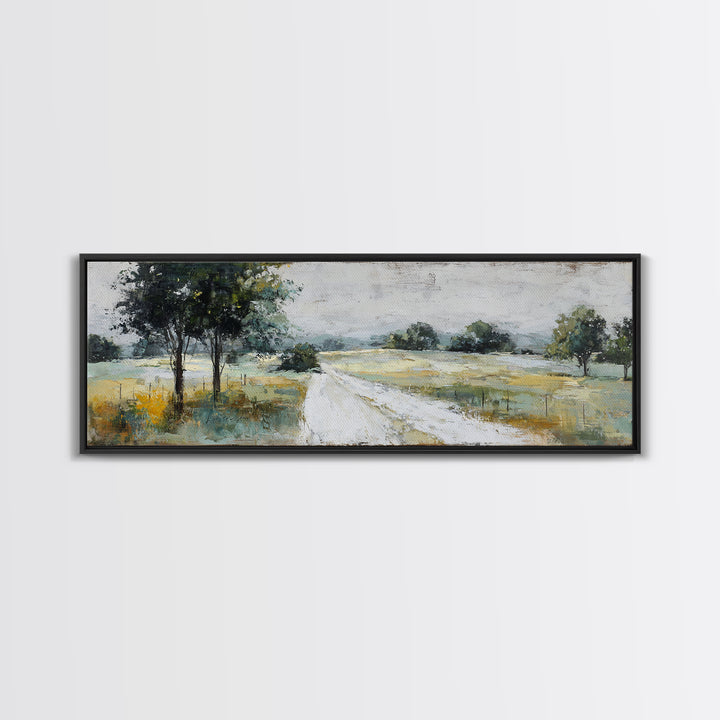 Country Lane with Flickering Sunlight Canvas Print, Impressionist Art, Farmhouse Decor, Living Room Decor, Fine Art, Impression, IMP-3x1-38