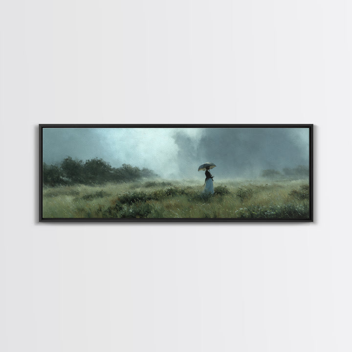 Woman with Parasol in Breezy Meadow Canvas Print, Impressionist Art, Original Painting, Living Room Decor, Fine Art, Impression, IMP-3x1-43
