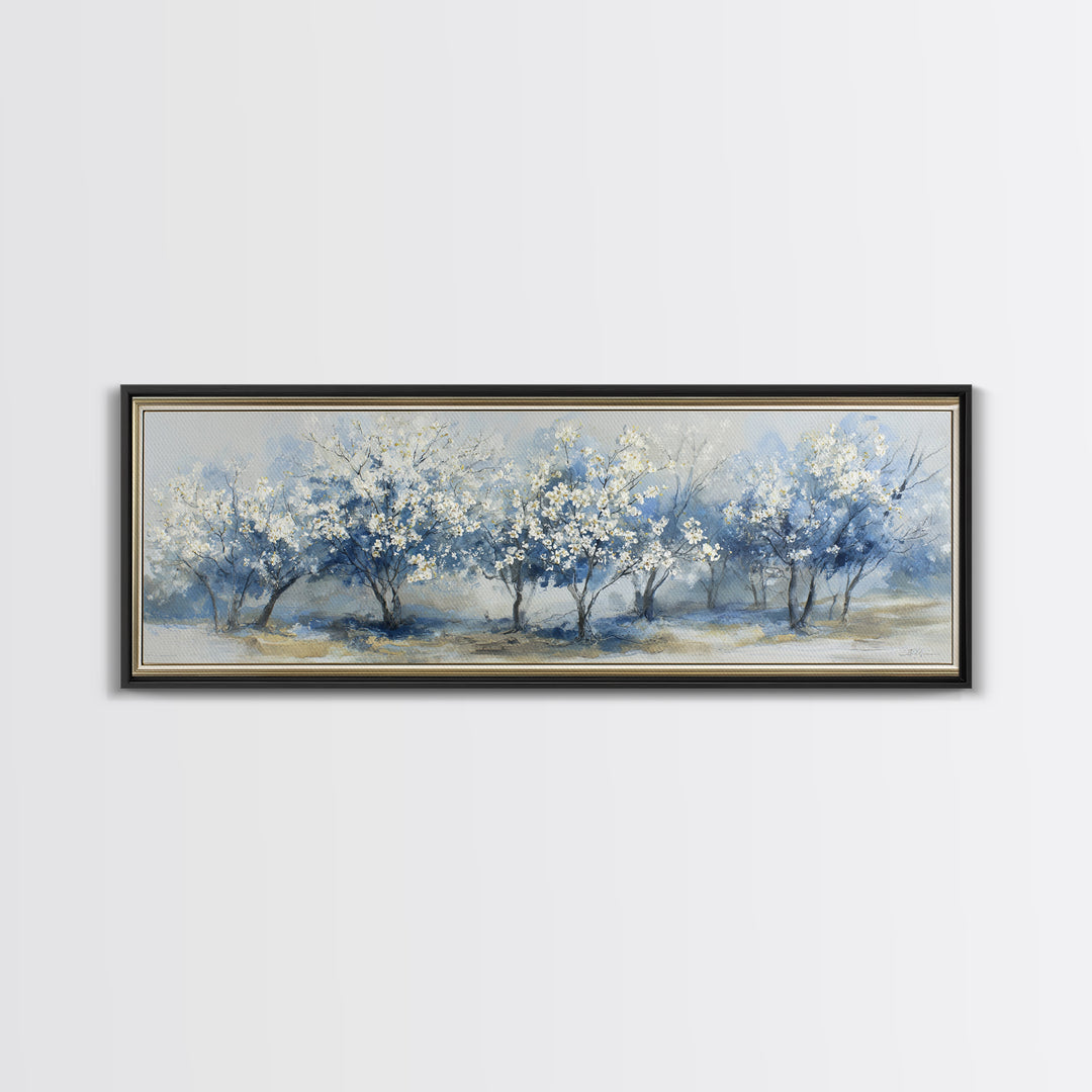 Spring Orchard with Blossoming Trees Canvas Print, Impressionist Art, Abstract Painting, Living Room Decor, Impression, IMP-3x1-46
