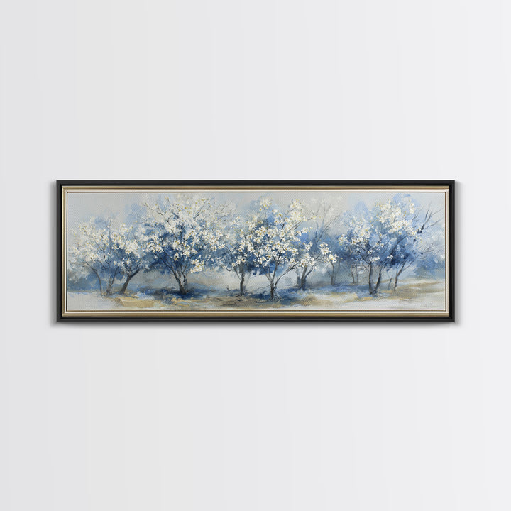 Spring Orchard with Blossoming Trees Canvas Print, Impressionist Art, Abstract Painting, Living Room Decor, Impression, IMP-3x1-46